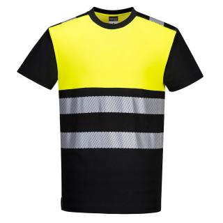 Polobavlnené reflexné tričko PW311 Portwest žlto/čierne