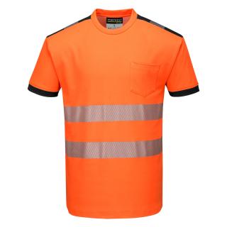 Polobavlnené reflexné tričko T181 VISION PORTWEST oranž/čierna