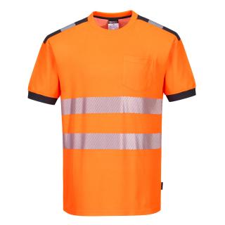Polobavlnené reflexné tričko T181 VISION PORTWEST oranž/sivé
