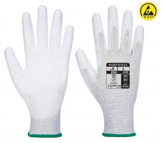 Pracovné antistatické rukavice A199 ESD PORTWEST sivé (Bez)