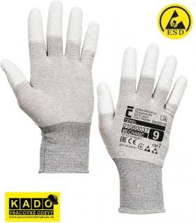 Pracovné antistatické rukavice TEREL ESD ČERVA (bez silikónu, )