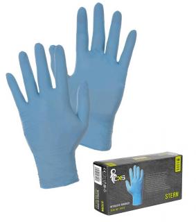 Pracovné jednorázové nitrilové rukavice STERN CXS nepudr modré