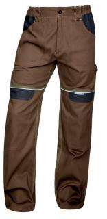 Pracovné nohavice COOL TREND + opasok hnedo/čierne (+ reflexné)