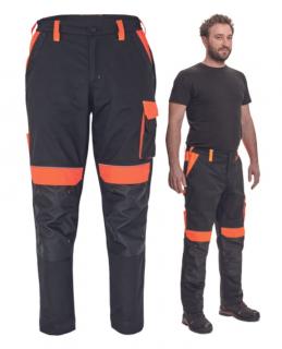 Pracovné nohavice do pásu MAX VIVO CERVA čierno/oranžové