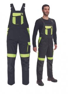 Pracovné nohavice s trakmi MAX VIVO CERVA čierno/žlté