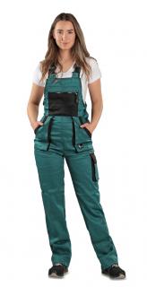 Pracovné odevy - Dámske nohavice s náprsenkou CXS LUXY SABINA zelené