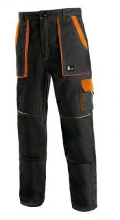 Pracovné odevy - mont. Nohavice LUXY JOSEF čierno-oranžové (+)