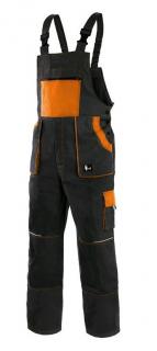 Pracovné odevy - mont. Nohavice LUXY ROBIN na traky čierno-oranžové