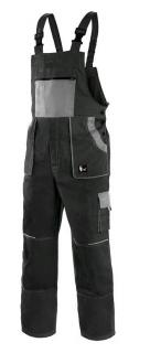 Pracovné odevy - mont. Nohavice LUXY ROBIN na traky čierno/sivé ()