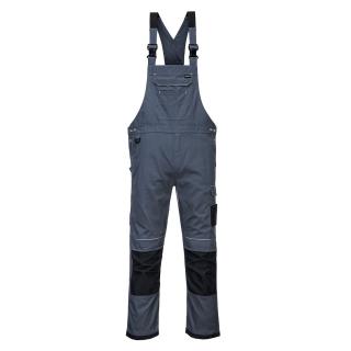 Pracovné odevy - Montérkové nohavice PW346 PORTWEST s náprsenkou sivé