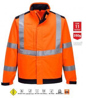 Pracovné odevy-MULTINORMOVÁ softshellová bunda MV72 PORTWEST oranžová