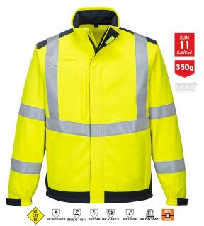 Pracovné odevy-MULTINORMOVÁ softshellová bunda MV72 PORTWEST žltá