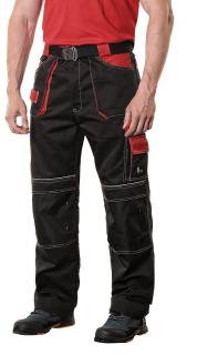 Pracovné odevy - Nohavice ORION TEODOR CXS do pasu, čierno-červené