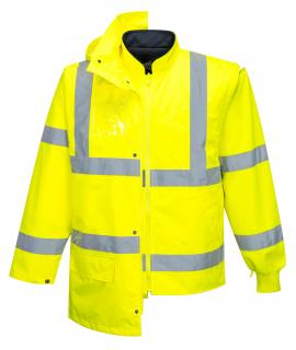 Pracovné odevy-Reflexná bunda ESSENTIAL PORTWEST Hi-Vis 5v1 žltá