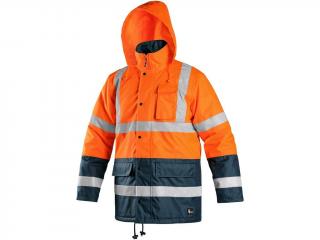 Pracovné odevy - reflexná bunda OXFORD CXS oranžová/tm. modrá