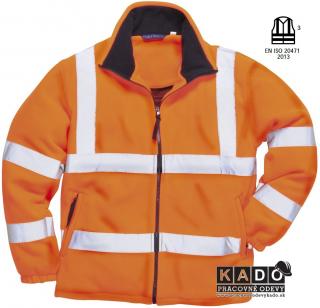 Pracovné odevy - reflexná fleece bunda PORTWEST f300 oranžová