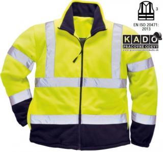 Pracovné odevy-reflexná fleece bunda PORTWEST f301 žltá/tmavomodrá