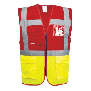 Pracovné odevy - Reflexná manažérska vesta PORTWEST c276 žltá/červená