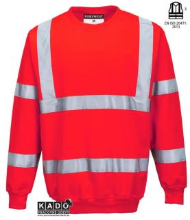 Pracovné odevy - reflexná mikina PORTWEST B303 červená