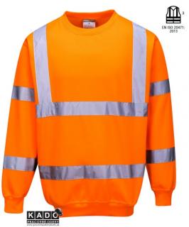 Pracovné odevy - reflexná mikina PORTWEST B303 oranžová