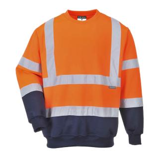 Pracovné odevy - reflexná mikina PORTWEST B306 oranžová/tm.modrá