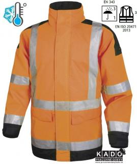 Pracovné odevy -  Reflexná zateplená bunda EASYVIEW DELTAPLUS oranžová