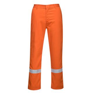 Pracovné odevy - Reflexné nehorľavé nohavice Bizweld Iona BZ14 oranžové