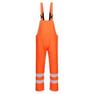 Pracovné odevy-Reflexné nepremokavé nohavice s náprsenkou PORTWEST oranžové