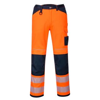 Pracovné odevy - Reflexné nohavice PW340 PORTWEST HI-VIS oranžovo/tmavomodré