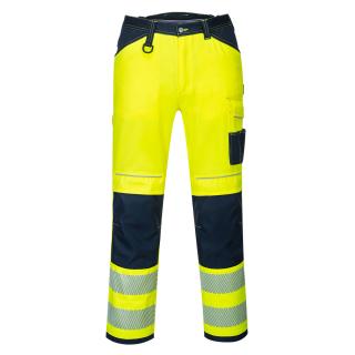 Pracovné odevy - Reflexné nohavice PW340 PORTWEST HI-VIS žlto/tmavomodré