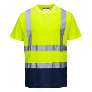Pracovné odevy - reflexné tričko S378 Portwest žltá/navy