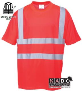 Pracovné odevy - reflexné tričko S478 Portwest červená