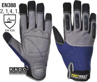 Pracovné rukavice A720 Impact Portwest sivo-modré