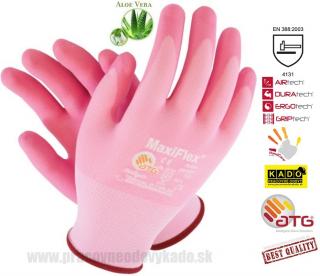 Pracovné rukavice ATG MAXIFLEX active 34-814 s ALOEVERA RÚŽOVÉ