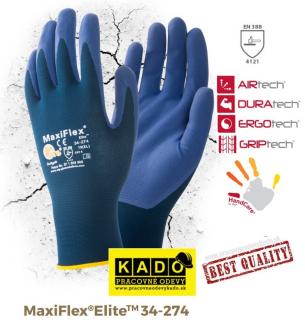 Pracovné rukavice ATG MAXIFLEX ELITE 34-274 tmavomodré