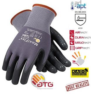 Pracovné rukavice ATG MAXIFLEX ENDURANCE 34/42-844 s terčíkmi sivé