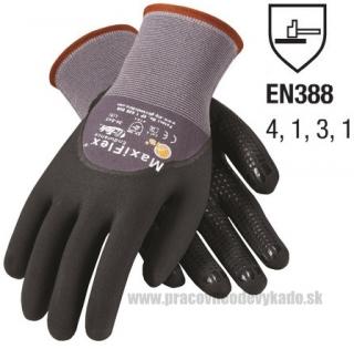 Pracovné rukavice ATG MAXIFLEX ENDURANCE 42/34-845 DIPPED s terčíkmi čierno/sivé