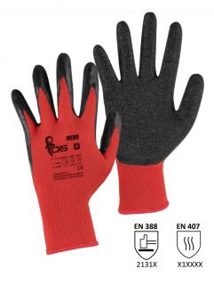 Pracovne rukavice CXS MERU červeno/čierne