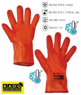 Pracovné rukavice FLAMINGO Výstražné zateplené máčané
