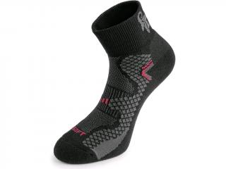 Pracovné športové ponožky SOFT CXS čierno-červené