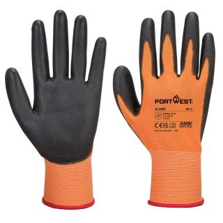 Pracovné výstražné rukavice PU Palm A120 PORTWEST oranžové/čierne