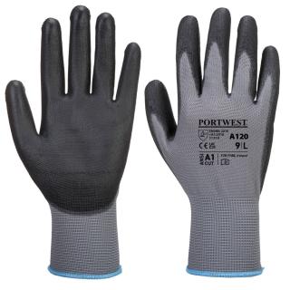 Pracovné výstražné rukavice PU Palm A120 PORTWEST sivo/čierne