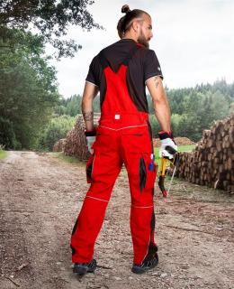 Predĺžené montérkové trakové nohavice s odvetrávaním URBAN+ ARDON červené 190-200cm