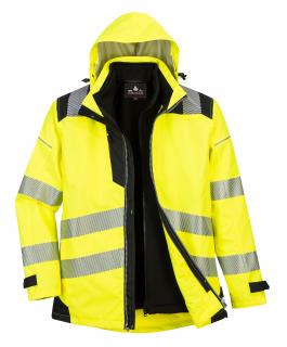 PW365 - Reflexná bunda Hi-Vis 3v1 Portwest žltá/čierna