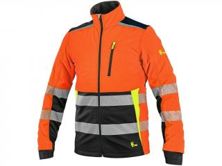 Reflexná softshellová bunda BENSON CXS oranžová/čierna