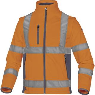 Reflexná softshellová bunda MOONLIGHT2 DELTAPLUS 2V1 oranž/sivá