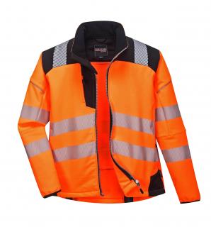 Reflexná softshellová bunda T402 PORTWEST VISION oranžová/čierna