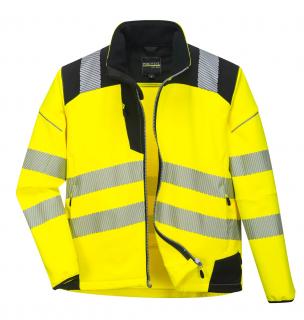 Reflexná softshellová bunda T402 PORTWEST VISION žltá/čierna