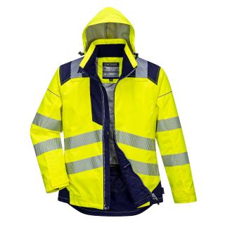 Reflexná zimná softshellová bunda T400 PORTWEST VISION žltá/tm.modrá ()