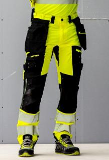 Reflexné strečové nohavice DX442 PORTWEST žlto/čierne
